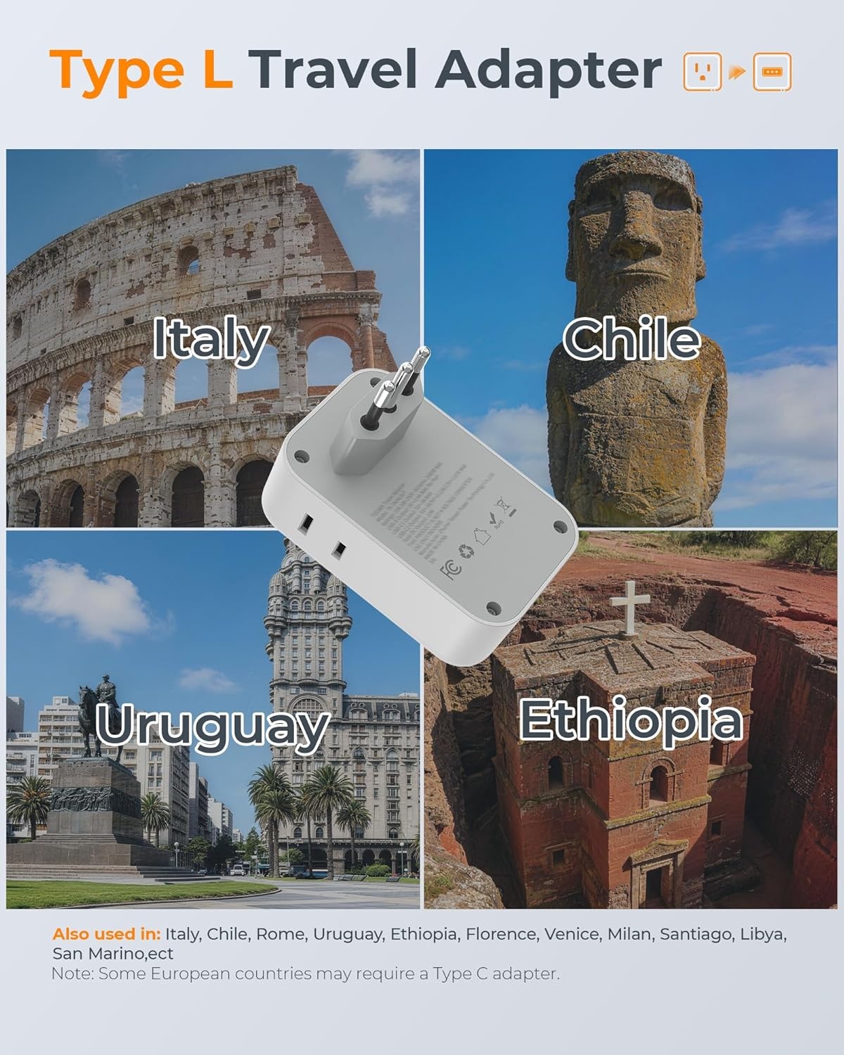 image:imageNew Zealand Power Adapter 2 Pack TESSAN PD 20W US to Australia Plug Adapter with 4 AC Outlets 4 USB Ports 2 USB C Type I Travel Adaptor for USA to Australian Argentina China Fiji AU NZ SamoaType L  Italy Chile