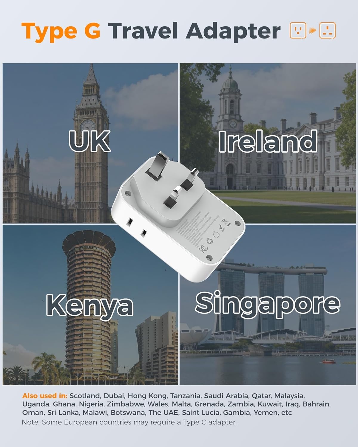 image:imageNew Zealand Power Adapter 2 Pack TESSAN PD 20W US to Australia Plug Adapter with 4 AC Outlets 4 USB Ports 2 USB C Type I Travel Adaptor for USA to Australian Argentina China Fiji AU NZ SamoaType G  UK Ireland
