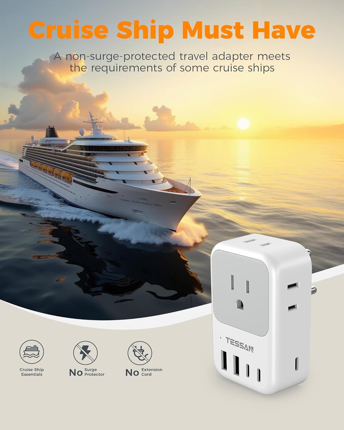 image:imageUS to India Plug Adapter 2Pack TESSAN India Power Adapter with 4 AC Outlets amp 5 USB Ports 3 USBC 28W Type D Travel Adaptor for USA to India Bangladesh Maldives Nepal PakistanType D  India Maldives