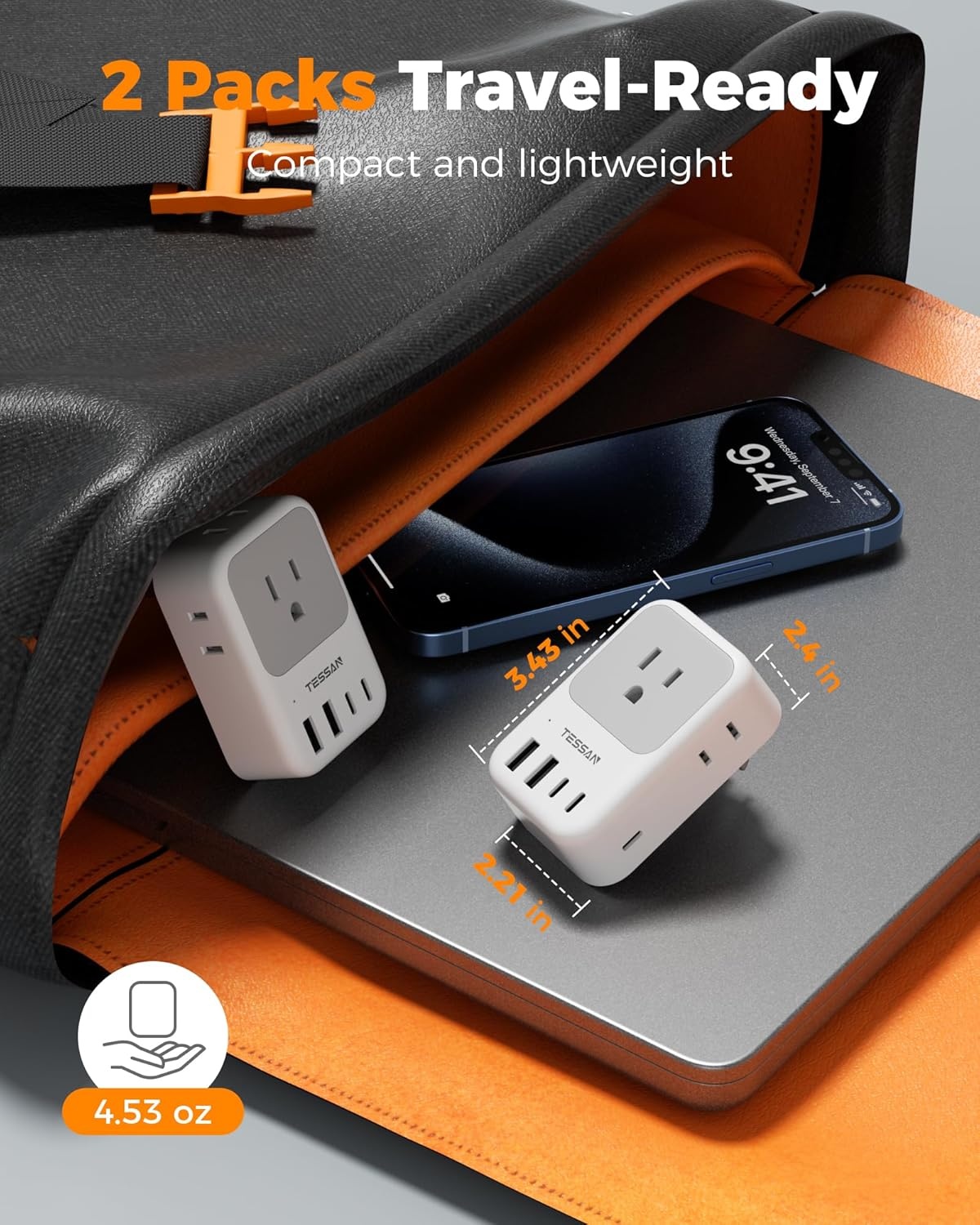 image:imageUS to India Plug Adapter 2Pack TESSAN India Power Adapter with 4 AC Outlets amp 5 USB Ports 3 USBC 28W Type D Travel Adaptor for USA to India Bangladesh Maldives Nepal PakistanType I  Australia China