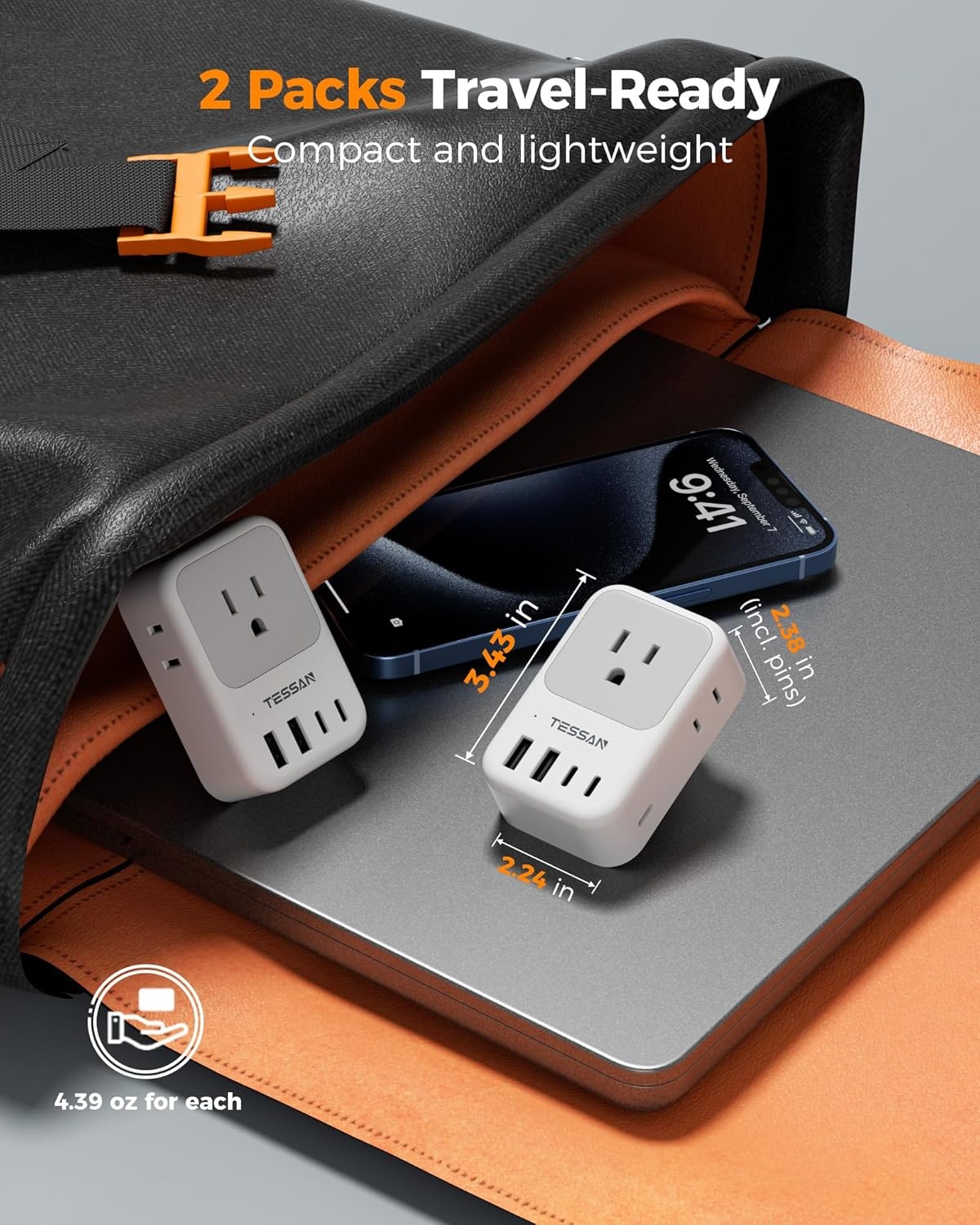 image:imageUS to India Plug Adapter 2Pack TESSAN India Power Adapter with 4 AC Outlets amp 5 USB Ports 3 USBC 28W Type D Travel Adaptor for USA to India Bangladesh Maldives Nepal PakistanType D  India Maldives