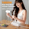image:imageTESSAN 1600W Pure Sine Wave 220V to 110V Voltage Converter US to EuropeUniversal Travel Adapter with 2 AC and 4 USB Ports 2 USB C PD 35W EUUKAUFrance Plug Adapter Combo Step Down Transformer