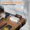 image:imageTESSAN 1600W Pure Sine Wave 220V to 110V Voltage Converter US to EuropeUniversal Travel Adapter with 2 AC and 4 USB Ports 2 USB C PD 35W EUUKAUFrance Plug Adapter Combo Step Down Transformer