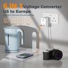 image:imageTESSAN 220 to 110 Voltage Converter US to Europe International Power Adapter with 4 USB Ports2 USB C 2 AC and EUUKAU Plug Universal Power Converter Adapter Combo Step Down Transformer Black2 Outlets  4 USB Ports