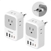 image:imageNew Zealand Power Adapter 2 Pack TESSAN PD 20W US to Australia Plug Adapter with 4 AC Outlets 4 USB Ports 2 USB C Type I Travel Adaptor for USA to Australian Argentina China Fiji AU NZ SamoaType C  Most of Europe