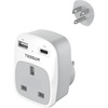 image:imageTESSAN UK to US Plug Adapter 3 in 1 UK Power Adapter 2 USBA 1 AC Type G to Type B Travel Outlet Adapter Compact Lightweight Charger for Travel Business Trips and Hotels Use in United States
