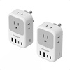 image:imageUS to India Plug Adapter 2Pack TESSAN India Power Adapter with 4 AC Outlets amp 5 USB Ports 3 USBC 28W Type D Travel Adaptor for USA to India Bangladesh Maldives Nepal PakistanType D  India Maldives