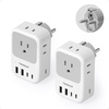 image:imageUS to India Plug Adapter 2Pack TESSAN India Power Adapter with 4 AC Outlets amp 5 USB Ports 3 USBC 28W Type D Travel Adaptor for USA to India Bangladesh Maldives Nepal PakistanType EFGermany France