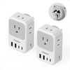 image:imageUS to India Plug Adapter 2Pack TESSAN India Power Adapter with 4 AC Outlets amp 5 USB Ports 3 USBC 28W Type D Travel Adaptor for USA to India Bangladesh Maldives Nepal PakistanType I  Australia China
