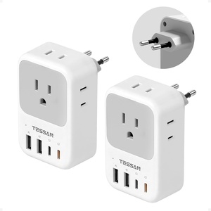 image:imageNew Zealand Power Adapter 2 Pack TESSAN PD 20W US to Australia Plug Adapter with 4 AC Outlets 4 USB Ports 2 USB C Type I Travel Adaptor for USA to Australian Argentina China Fiji AU NZ SamoaType C  Most of Europe