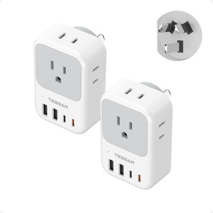 image:imageNew Zealand Power Adapter 2 Pack TESSAN PD 20W US to Australia Plug Adapter with 4 AC Outlets 4 USB Ports 2 USB C Type I Travel Adaptor for USA to Australian Argentina China Fiji AU NZ SamoaType I  Australia China