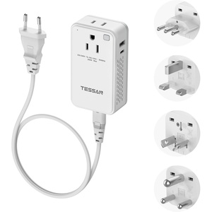 image:imageTESSAN 220 to 110 Voltage Converter US to Europe International Power Adapter with 4 USB Ports2 USB C 2 AC and EUUKAU Plug Universal Power Converter Adapter Combo Step Down Transformer Black2 Outlets  2 USB Ports