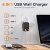 image:imageTESSAN USB C Charger Block 20W PD Fast Charging Adapter with Foldable Plug 1875W Power Outlet Extender4 AC and 4 USB for Cruise Home Office Dorm Room Essentials BlackBlack