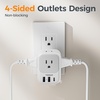 image:imageTESSAN USB C Charger Block 20W PD Fast Charging Adapter with Foldable Plug 1875W Power Outlet Extender4 AC and 4 USB for Cruise Home Office Dorm Room Essentials BlackGrey