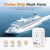 image:imageTESSAN USB C Charger Block 20W PD Fast Charging Adapter with Foldable Plug 1875W Power Outlet Extender4 AC and 4 USB for Cruise Home Office Dorm Room Essentials BlackWhite