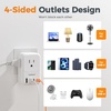 image:imageTESSAN USB C Charger Block 20W PD Fast Charging Adapter with Foldable Plug 1875W Power Outlet Extender4 AC and 4 USB for Cruise Home Office Dorm Room Essentials BlackWhite