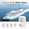 image:imageTESSAN USB C Charger Block 20W PD Fast Charging Adapter with Foldable Plug 1875W Power Outlet Extender4 AC and 4 USB for Cruise Home Office Dorm Room Essentials BlackGrey