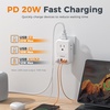 image:imageTESSAN USB C Charger Block 20W PD Fast Charging Adapter with Foldable Plug 1875W Power Outlet Extender4 AC and 4 USB for Cruise Home Office Dorm Room Essentials BlackWhite