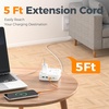 image:imageTESSAN Dual Surge Protector Power Strip 10 Ft Extension Cord Flat Wall Plug with 4 USB 2 USB C 8 Outlets 2100J Surge Protection 20W Multiple Charging Station for Home Office College Dorm BlackWhite
