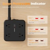 image:imageTESSAN Dual Surge Protector Power Strip 10 Ft Extension Cord Flat Wall Plug with 4 USB 2 USB C 8 Outlets 2100J Surge Protection 20W Multiple Charging Station for Home Office College Dorm BlackBlack