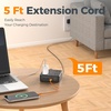 image:imageTESSAN Dual Surge Protector Power Strip 10 Ft Extension Cord Flat Wall Plug with 4 USB 2 USB C 8 Outlets 2100J Surge Protection 20W Multiple Charging Station for Home Office College Dorm BlackBlack