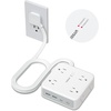 image:imageTESSAN Dual Surge Protector Power Strip 10 Ft Extension Cord Flat Wall Plug with 4 USB 2 USB C 8 Outlets 2100J Surge Protection 20W Multiple Charging Station for Home Office College Dorm BlackWhite
