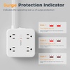 image:imageTESSAN Dual Surge Protector Power Strip 10 Ft Extension Cord Flat Wall Plug with 4 USB 2 USB C 8 Outlets 2100J Surge Protection 20W Multiple Charging Station for Home Office College Dorm BlackWhite