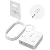 image:imageTESSAN Dual Surge Protector Power Strip 10 Ft Extension Cord Flat Wall Plug with 4 USB 2 USB C 8 Outlets 2100J Surge Protection 20W Multiple Charging Station for Home Office College Dorm BlackWhite