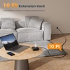 image:imageTESSAN Dual Surge Protector Power Strip 10 Ft Extension Cord Flat Wall Plug with 4 USB 2 USB C 8 Outlets 2100J Surge Protection 20W Multiple Charging Station for Home Office College Dorm BlackBlack