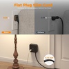 image:imageTESSAN Dual Surge Protector Power Strip 10 Ft Extension Cord Flat Wall Plug with 4 USB 2 USB C 8 Outlets 2100J Surge Protection 20W Multiple Charging Station for Home Office College Dorm BlackBlack