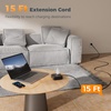 image:imageTESSAN Dual Surge Protector Power Strip 10 Ft Extension Cord Flat Wall Plug with 4 USB 2 USB C 8 Outlets 2100J Surge Protection 20W Multiple Charging Station for Home Office College Dorm BlackBlack