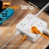 image:imageTESSAN Dual Surge Protector Power Strip 10 Ft Extension Cord Flat Wall Plug with 4 USB 2 USB C 8 Outlets 2100J Surge Protection 20W Multiple Charging Station for Home Office College Dorm BlackWhite