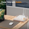 image:imageTESSAN Dual Surge Protector Power Strip 10 Ft Extension Cord Flat Wall Plug with 4 USB 2 USB C 8 Outlets 2100J Surge Protection 20W Multiple Charging Station for Home Office College Dorm BlackWhite