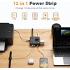 image:imageTESSAN Dual Surge Protector Power Strip 10 Ft Extension Cord Flat Wall Plug with 4 USB 2 USB C 8 Outlets 2100J Surge Protection 20W Multiple Charging Station for Home Office College Dorm BlackBlack