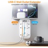 image:imageTESSAN Wall Outlet Extender with Shelf and Dimmable Night Light Multi Plug Electrical Outlet with 6 AC and 3 USB 1 USB C 2 USB A Charging Ports Surge Protector for Home Office Dorm Room