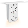 image:imageTESSAN Wall Outlet Extender with Shelf and Dimmable Night Light Multi Plug Electrical Outlet with 6 AC and 3 USB 1 USB C 2 USB A Charging Ports Surge Protector for Home Office Dorm Room