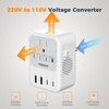 image:imageTESSAN 220V to 110V Voltage Converter US to Europe Universal Travel Adapter with 4 USB Ports 2 USBC 2 AC and EUUKJPFR Power Plug Adaptor International Step Down Transformer