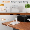 image:imageTESSAN Power Strip Surge Protector 15FT Flat Plug Extension Cord with 8 Outlets 3 USB Charger1 USB C 1080 Joules Protection Wall Mountable Charging Station for Home Office Dorm BlackGray