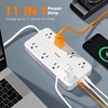 image:imageTESSAN Power Strip Surge Protector 15FT Flat Plug Extension Cord with 8 Outlets 3 USB Charger1 USB C 1080 Joules Protection Wall Mountable Charging Station for Home Office Dorm BlackWhite