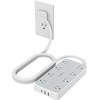 image:imageTESSAN Power Strip Surge Protector 15FT Flat Plug Extension Cord with 8 Outlets 3 USB Charger1 USB C 1080 Joules Protection Wall Mountable Charging Station for Home Office Dorm BlackGray