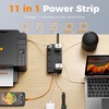 image:imageTESSAN Power Strip Surge Protector 15FT Flat Plug Extension Cord with 8 Outlets 3 USB Charger1 USB C 1080 Joules Protection Wall Mountable Charging Station for Home Office Dorm BlackBlack