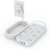 image:imageTESSAN Power Strip Surge Protector 15FT Flat Plug Extension Cord with 8 Outlets 3 USB Charger1 USB C 1080 Joules Protection Wall Mountable Charging Station for Home Office Dorm BlackGray