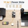 image:imageTESSAN Power Strip Surge Protector 15FT Flat Plug Extension Cord with 8 Outlets 3 USB Charger1 USB C 1080 Joules Protection Wall Mountable Charging Station for Home Office Dorm BlackBlack
