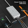 image:imageTESSAN Power Strip Surge Protector 15FT Flat Plug Extension Cord with 8 Outlets 3 USB Charger1 USB C 1080 Joules Protection Wall Mountable Charging Station for Home Office Dorm BlackGray