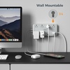 image:imageTESSAN Power Strip Surge Protector 15FT Flat Plug Extension Cord with 8 Outlets 3 USB Charger1 USB C 1080 Joules Protection Wall Mountable Charging Station for Home Office Dorm BlackGray