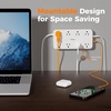 image:imageTESSAN Power Strip Surge Protector 15FT Flat Plug Extension Cord with 8 Outlets 3 USB Charger1 USB C 1080 Joules Protection Wall Mountable Charging Station for Home Office Dorm BlackWhite
