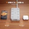 image:imageTESSAN Power Strip Surge Protector 15FT Flat Plug Extension Cord with 8 Outlets 3 USB Charger1 USB C 1080 Joules Protection Wall Mountable Charging Station for Home Office Dorm BlackGray