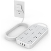 image:imageTESSAN Power Strip Surge Protector 15FT Flat Plug Extension Cord with 8 Outlets 3 USB Charger1 USB C 1080 Joules Protection Wall Mountable Charging Station for Home Office Dorm BlackGray