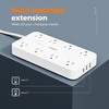 image:imageTESSAN Power Strip Surge Protector 15FT Flat Plug Extension Cord with 8 Outlets 3 USB Charger1 USB C 1080 Joules Protection Wall Mountable Charging Station for Home Office Dorm BlackWhite