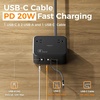 image:imageTESSAN Surge Protector Extension Cord 5Ft Flat Plug Power Strip with 4 Outlets 4 USB Ports1 USB C 20W USB C Cable USB Charger 1050 Joules Protection Suitable for Home Office Dorm BlackBlack